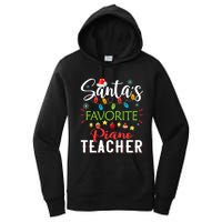 SantaS Favorite Piano Teacher Xmas Light Hat Christmas Women's Pullover Hoodie