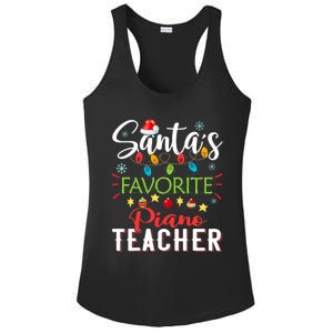 SantaS Favorite Piano Teacher Xmas Light Hat Christmas Ladies PosiCharge Competitor Racerback Tank