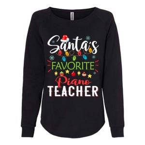 SantaS Favorite Piano Teacher Xmas Light Hat Christmas Womens California Wash Sweatshirt