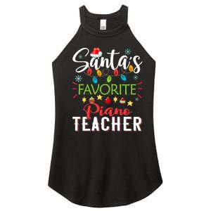 SantaS Favorite Piano Teacher Xmas Light Hat Christmas Women's Perfect Tri Rocker Tank