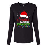 SantaS Favorite Prankster Santa Hat Lights. Funny Christmas Womens Cotton Relaxed Long Sleeve T-Shirt