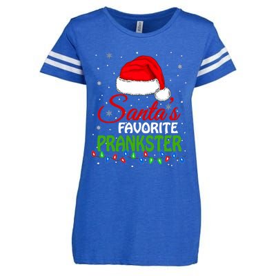 SantaS Favorite Prankster Santa Hat Lights. Funny Christmas Enza Ladies Jersey Football T-Shirt