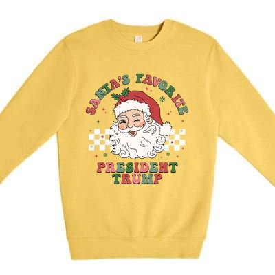 SantaS Favorite President Trump Christmas Santa Hat Trump Meaningful Gift Premium Crewneck Sweatshirt