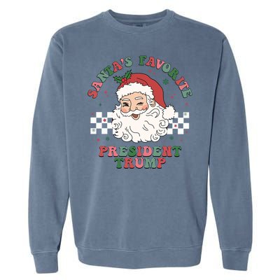 SantaS Favorite President Trump Christmas Santa Hat Trump Meaningful Gift Garment-Dyed Sweatshirt