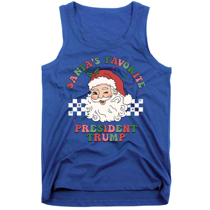 SantaS Favorite President Trump Christmas Santa Hat Trump Meaningful Gift Tank Top