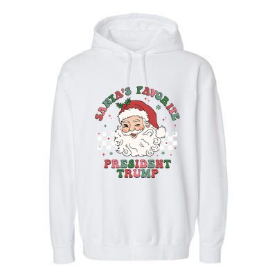 SantaS Favorite President Trump Christmas Santa Hat Trump Meaningful Gift Garment-Dyed Fleece Hoodie