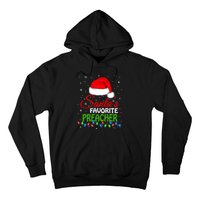 SantaS Favorite Preacher Santa Hat Lights. Funny Christmas Hoodie