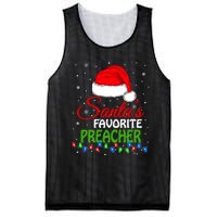 SantaS Favorite Preacher Santa Hat Lights. Funny Christmas Mesh Reversible Basketball Jersey Tank