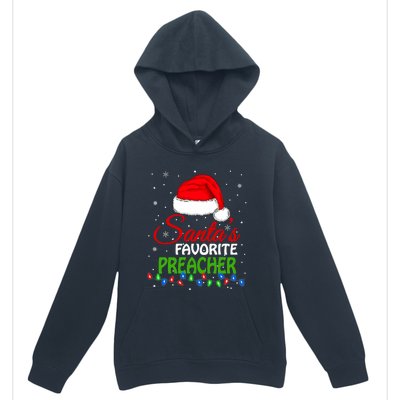 SantaS Favorite Preacher Santa Hat Lights. Funny Christmas Urban Pullover Hoodie