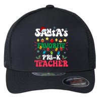 SantaS Favorite Prek Teacher Santa Hat Light Christmas Flexfit Unipanel Trucker Cap