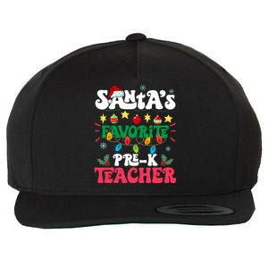 SantaS Favorite Prek Teacher Santa Hat Light Christmas Wool Snapback Cap