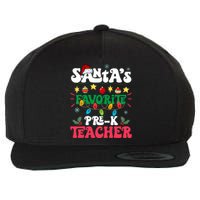 SantaS Favorite Prek Teacher Santa Hat Light Christmas Wool Snapback Cap