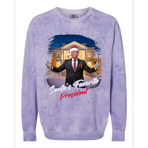 SantaS Favorite President – Christmas Trump Funny Graphic Cool Gift Colorblast Crewneck Sweatshirt