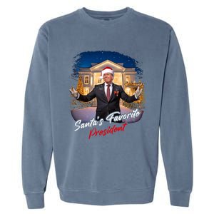 SantaS Favorite President – Christmas Trump Funny Graphic Cool Gift Garment-Dyed Sweatshirt