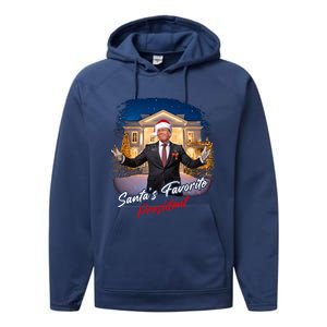 SantaS Favorite President – Christmas Trump Funny Graphic Cool Gift Performance Fleece Hoodie