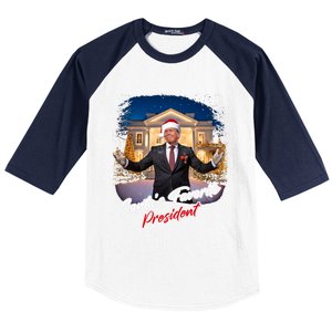 SantaS Favorite President – Christmas Trump Funny Graphic Cool Gift Baseball Sleeve Shirt