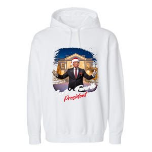 SantaS Favorite President – Christmas Trump Funny Graphic Cool Gift Garment-Dyed Fleece Hoodie