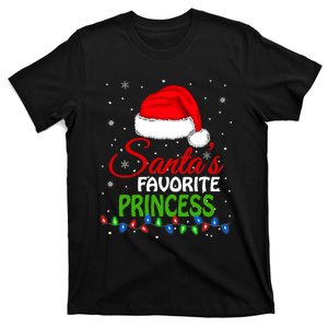 SantaS Favorite Princess Santa Hat Lights. Funny Christmas T-Shirt