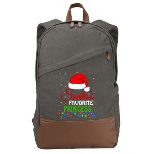 SantaS Favorite Princess Santa Hat Lights. Funny Christmas Cotton Canvas Backpack