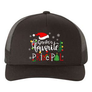 Santas Favorite Principal Funny Christmas Santa Hat Lights Yupoong Adult 5-Panel Trucker Hat