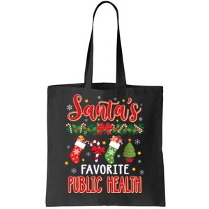 SantaS Favorite Public Health Santa Hat Xmas Tote Bag