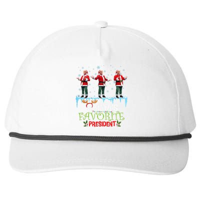 SantaS Favorite President Santa Trump Dance Funny Christmas Snapback Five-Panel Rope Hat