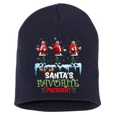 SantaS Favorite President Santa Trump Dance Funny Christmas Short Acrylic Beanie