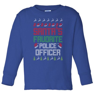 SantaS Favorite Police Officer Clothing Holiday Gift Ideas Great Gift Toddler Long Sleeve Shirt