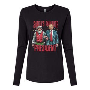 SantaS Favorite President Christmas Funny Trump Xmas Pajama Womens Cotton Relaxed Long Sleeve T-Shirt