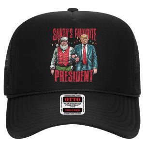 SantaS Favorite President Christmas Funny Trump Xmas Pajama High Crown Mesh Back Trucker Hat