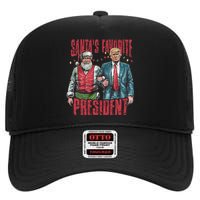 SantaS Favorite President Christmas Funny Trump Xmas Pajama High Crown Mesh Back Trucker Hat