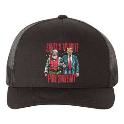 SantaS Favorite President Christmas Funny Trump Xmas Pajama Yupoong Adult 5-Panel Trucker Hat