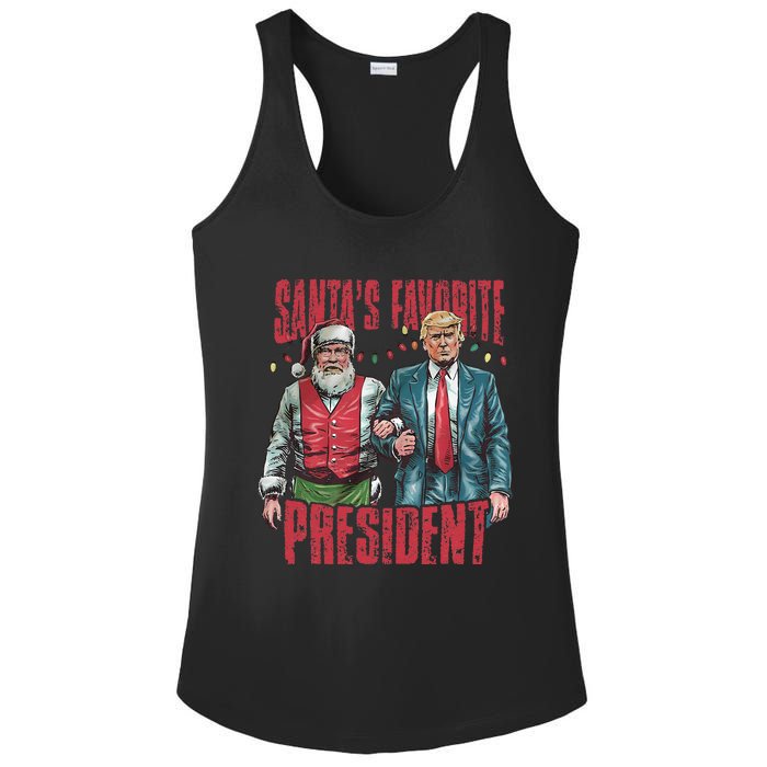 SantaS Favorite President Christmas Funny Trump Xmas Pajama Ladies PosiCharge Competitor Racerback Tank