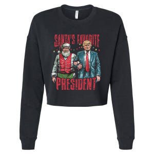 SantaS Favorite President Christmas Funny Trump Xmas Pajama Cropped Pullover Crew