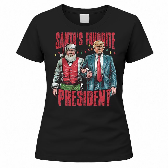 SantaS Favorite President Christmas Funny Trump Xmas Pajama Women's T-Shirt