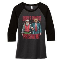 SantaS Favorite President Christmas Funny Trump Xmas Pajama Women's Tri-Blend 3/4-Sleeve Raglan Shirt