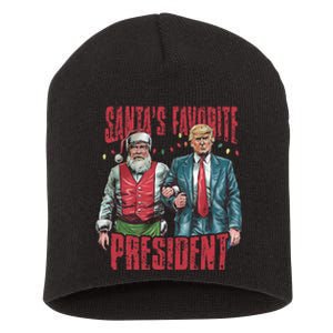 SantaS Favorite President Christmas Funny Trump Xmas Pajama Short Acrylic Beanie