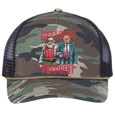 SantaS Favorite President Christmas Funny Trump Xmas Pajama Retro Rope Trucker Hat Cap