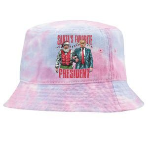 SantaS Favorite President Christmas Funny Trump Xmas Pajama Tie-Dyed Bucket Hat