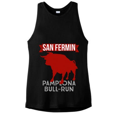 San Fermin Pamplona Bull Run Spain Bull Fighting Festival Ladies PosiCharge Tri-Blend Wicking Tank