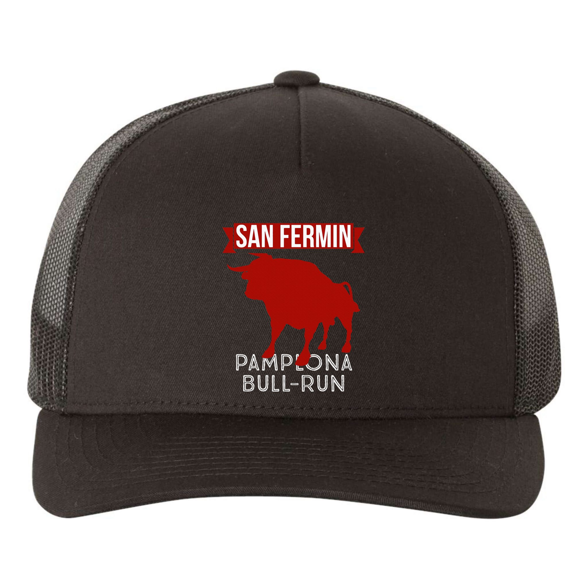 San Fermin Pamplona Bull Run Spain Bull Fighting Festival Yupoong Adult 5-Panel Trucker Hat