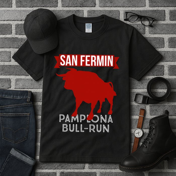 San Fermin Pamplona Bull Run Spain Bull Fighting Festival Tall T-Shirt