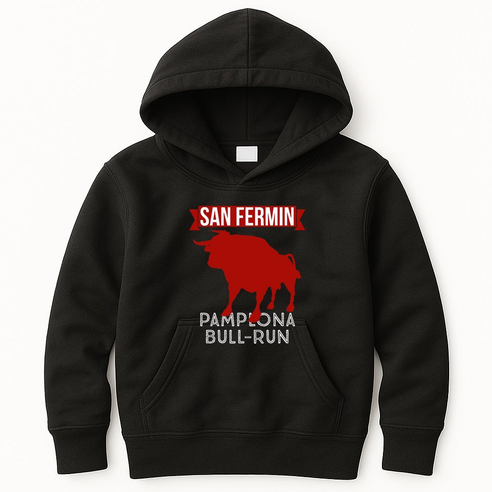 San Fermin Pamplona Bull Run Spain Bull Fighting Festival Kids Hoodie