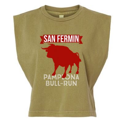 San Fermin Pamplona Bull Run Spain Bull Fighting Festival Garment-Dyed Women's Muscle Tee
