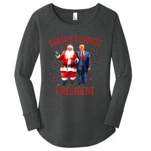 SantaS Favorite President Christmas Funny Trump Xmas Pajama Women's Perfect Tri Tunic Long Sleeve Shirt