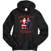 SantaS Favorite President Christmas Funny Trump Xmas Pajama Tie Dye Hoodie