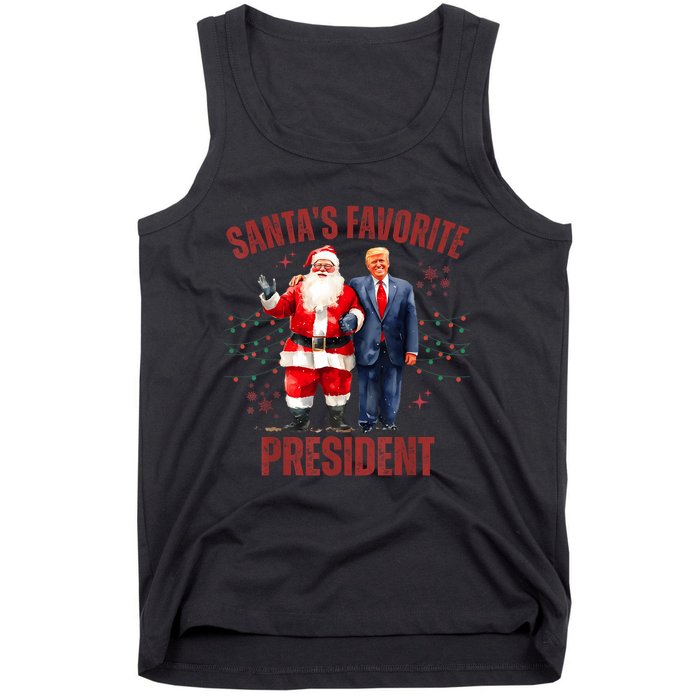 SantaS Favorite President Christmas Funny Trump Xmas Pajama Tank Top