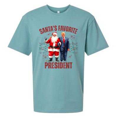 SantaS Favorite President Christmas Funny Trump Xmas Pajama Sueded Cloud Jersey T-Shirt