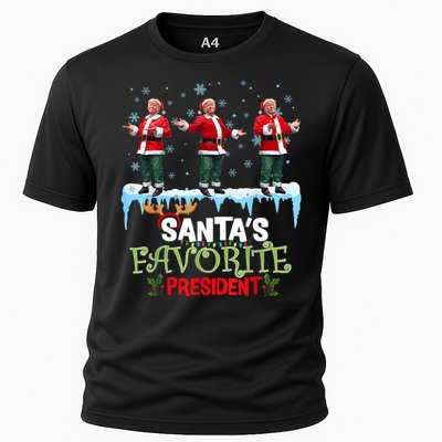 SantaS Favorite President Santa Trump Dance Funny Christmas Cooling Performance Crew T-Shirt