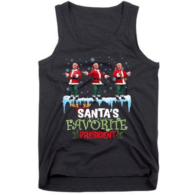 SantaS Favorite President Santa Trump Dance Funny Christmas Tank Top